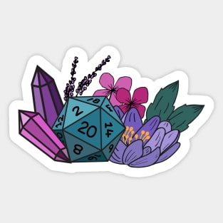 DND dice and crystals Sticker